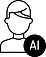 User Ai solid glyph vector illustration