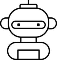 AI Bot Outline vector illustration icon