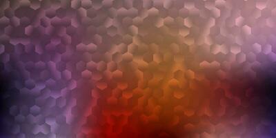 Light purple, pink vector texture with colorful hexagons.