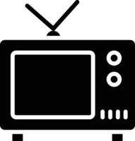 televisión sólido y glifo vector ilustración