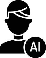 User Ai solid and glyph vector illustration