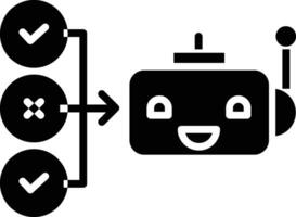 Chatbot decision solid and glyph vector illustration