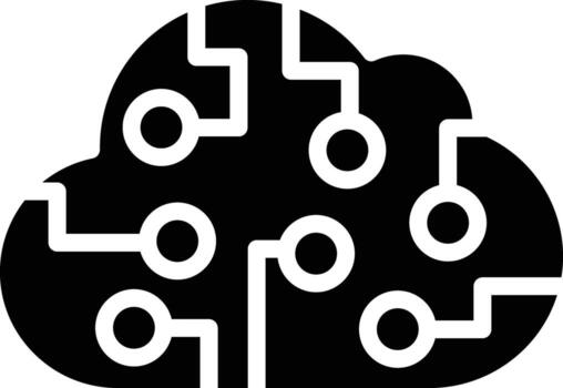 Cloud Data Storage solid and glyph vector illustration