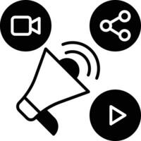 Announcement solid glyph vector illustration