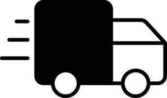 Truck solid glyph vector illustration