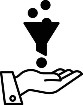 filtrar sólido glifo vector ilustración