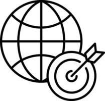 global objetivo contorno vector ilustración icono