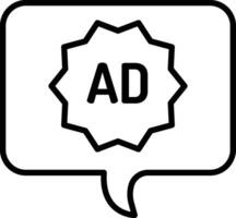 charla anuncios contorno vector ilustración icono