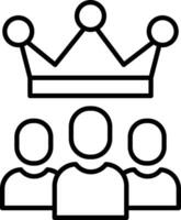 Customers king Outline vector illustration icon