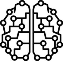 Robot brain Outline vector illustration icon