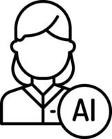 Ai user Outline vector illustration icon