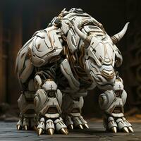 AI generated 3D cartoon rhino robot photo