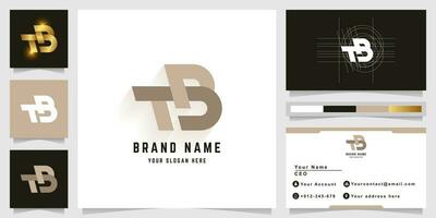 Letter TB or DB monogram logo with business card design vector