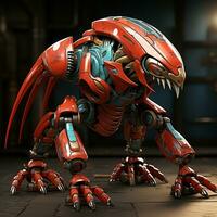 AI generated 3D cartoon Spinosaurus robot photo