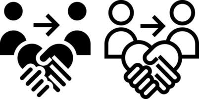 acquisition icon, handshake cooperation sign symbol glyph and line style. Vector illustration