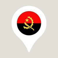 angola pin location flag. vector illustration national flag isolated on light background