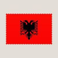 albania flag postage stamp. vector illustration national flag isolated on light background