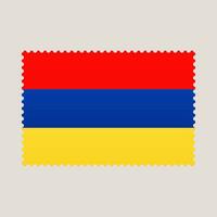 Armenia bandera gastos de envío estampilla. vector ilustración nacional bandera aislado en ligero antecedentes