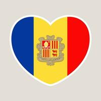 andorra heart flag. vector illustration national flag isolated on light background