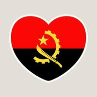 angola corazón bandera. vector ilustración nacional bandera aislado en ligero antecedentes