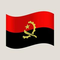 angola wavy flag. vector illustration national flag isolated on light background