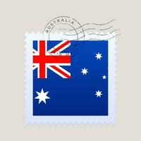 australia flag postage stamp. vector illustration national flag isolated on light background