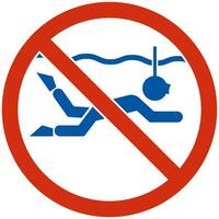 Water Safety Sign Attention, No Snorkeling vector