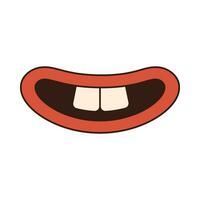 Groovy retro mouth. Merry christmas retro style vector illustration icon