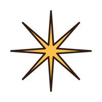 Groovy retro star. Merry christmas retro style vector illustration icon