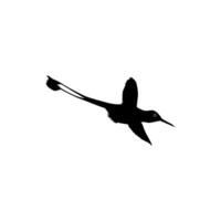 Flying Hummingbird Silhouette, can use Art Illustration, Website, Logo Gram, Pictogram or Graphic Design Element. Vector Illustration