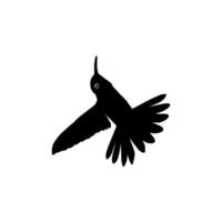 Flying Hummingbird Silhouette, can use Art Illustration, Website, Logo Gram, Pictogram or Graphic Design Element. Vector Illustration