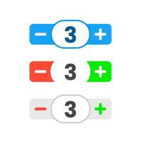 input number stepper ui vector design in different style