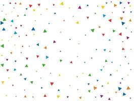 New Year Triangular Confetti. Light Rainbow glitter confetti background. Colored festive texture vector