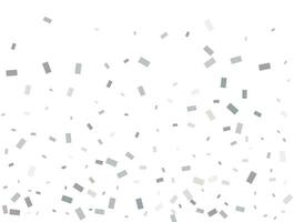 Light silver Rectangular glitter confetti background. White festive texture. vector