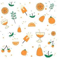 linda ilustración de verano naranja jugo vector