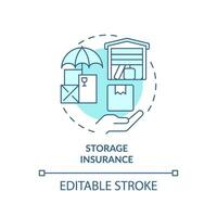 2D editable storage insurance icon representing moving service, monochromatic isolated vector, blue thin line illustration. vector