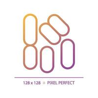 2D pixel perfect gradient bacilli icon, isolated vector, thin line illustration representing bacteria. vector