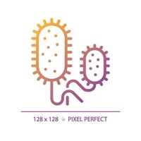 2D pixel perfect gradient vibrio cholerae icon, isolated vector, thin line illustration representing bacteria. vector