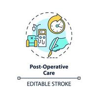 2D editable multicolor post operative care icon, simple isolated vector, medical tourism thin line illustration. vector