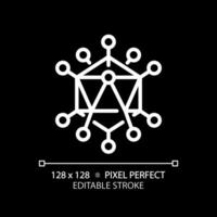 2D pixel perfect editable white adenovirus icon, isolated monochromatic vector, thin line illustration representing bacteria. vector