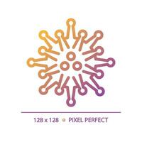 2D pixel perfect gradient influenza virus icon, isolated vector, thin line illustration representing bacteria. vector