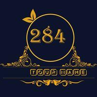 New unique logo design with number 284 vector