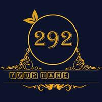 nuevo único logo diseño con número 292 vector