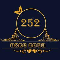 New unique logo design with number 252 vector