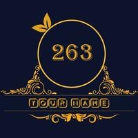 New unique logo design with number 263 vector