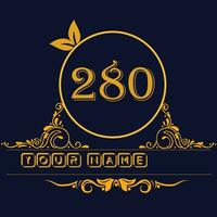 New unique logo design with number 280 vector