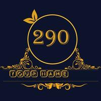 New unique logo design with number 290 vector