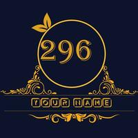 New unique logo design with number 296 vector