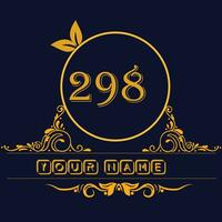 New unique logo design with number 298 vector