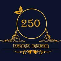 New unique logo design with number 250 vector